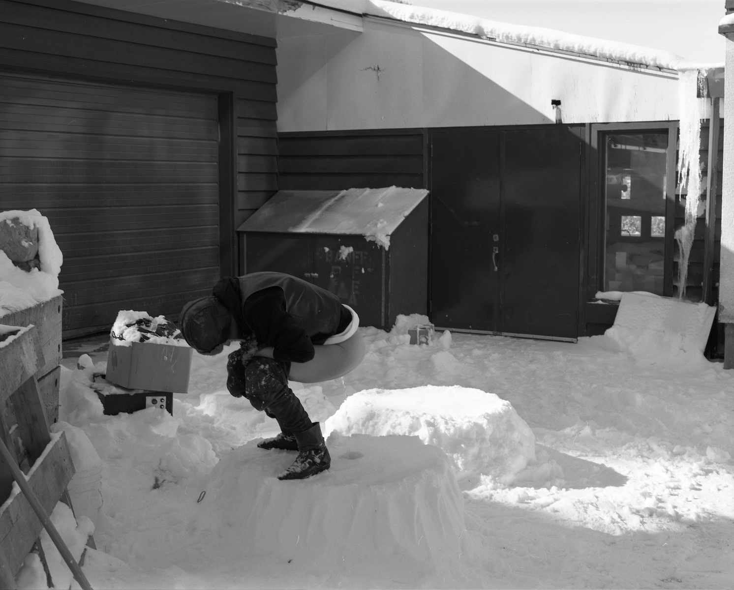 Helen Chadwick making Piss Flowers, Banff National Park, Alberta, Canada, 1991