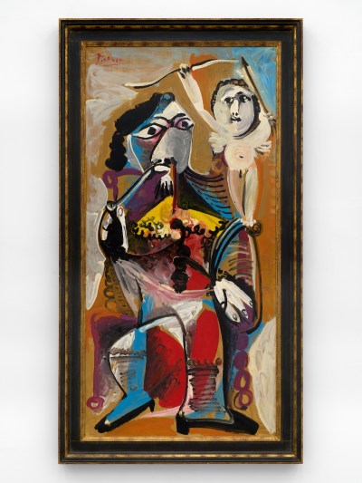 Pablo Picasso, 
Homme à la pipe assis et amour, Winter 1969, 
195 cm × 96.5 cm (76-3/4" × 38"), 
#94872, 
Format of original photography: high res TIFFs.