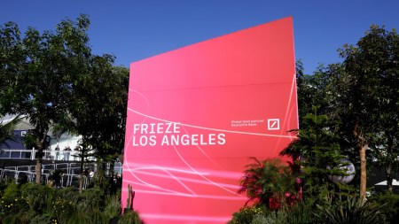 Atmosphere at Frieze LA at the Santa Monica Airport on February 29, 2024 in Los Angeles, California.