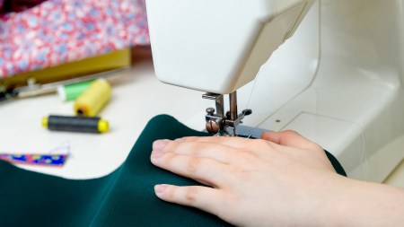 Learning to sew on a sewing machine