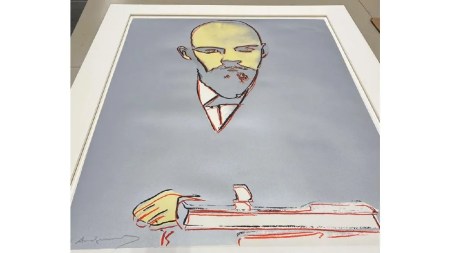 Andy Warhol's trial proof print of Vladimir Lenin (edition 44 of 46). The artwork was stolen in 2021 and consigned to an auction house before a West Hollywood art galley identified it.