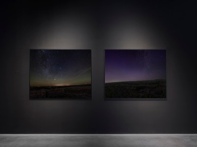 Side-by-side detailed photographs of starry night skies.