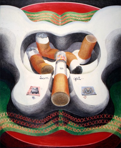 Anna Oppermann With ashtray