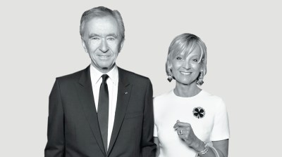 Black-and-white portrait of a French man and woman