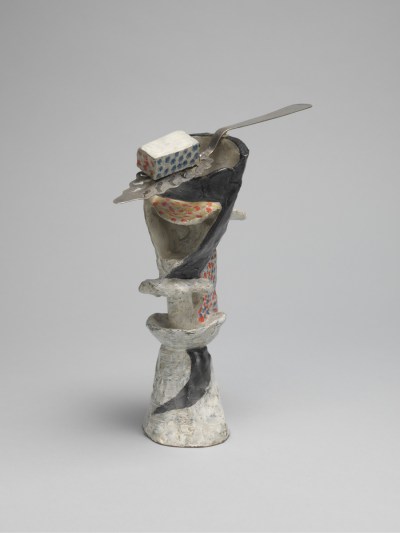 Pablo Picasso, Glass of Absinthe, 1914, painted bronze with absinthe spoon, 8 1/2 x 6 1/2 x 3 3/8 inches.