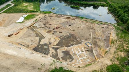 View of the excavation site at Sainte-Nitasse from the west.
