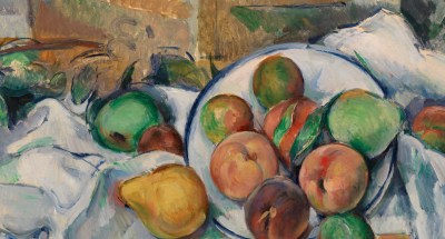 Paul Cézanne. A Table Corner, c. 1895, oil on canvas, 18 1/2 × 22 1/4 inches.