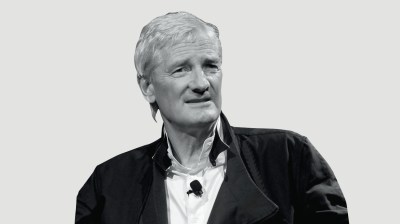 Black-and-white portrait of a older white man