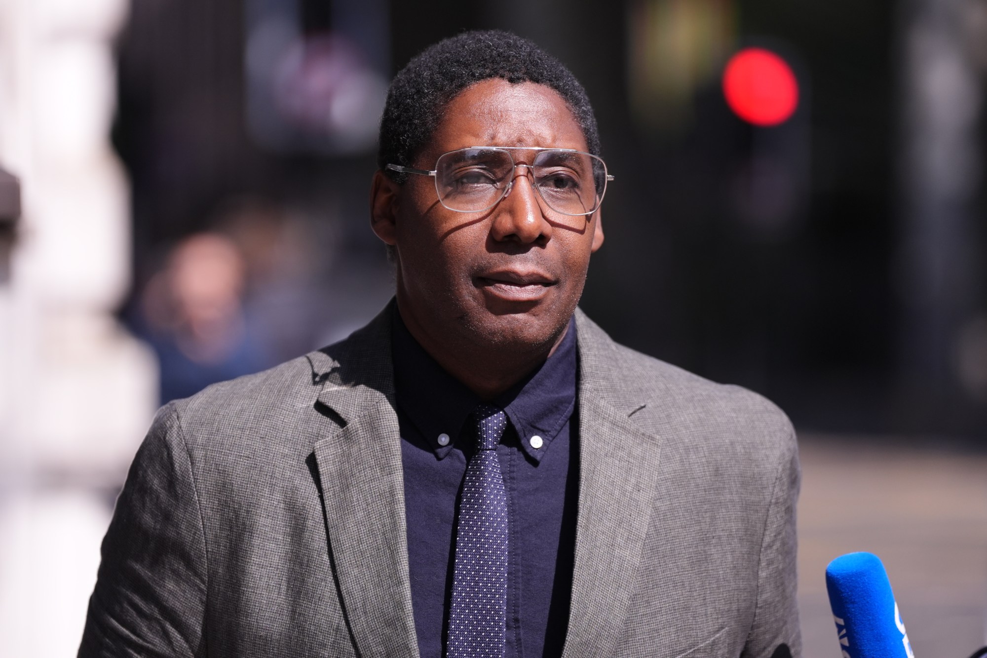 Art dealer Oghenochuko Ojiri, 53, outside Westminster Magistrates' Court, London, who pleaded guilty to eight offenses under section 21A of the Terrorism Act 2000 during a hearing at the court on Friday. The BBC Bargain Hunt art expert admitted failing to report a series of high-value art sales to a man suspected of financing militant group Hezbollah. Picture date: Friday May 9, 2025. (Photo Ben Whitley/PA Images via Getty Images)