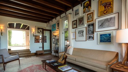 Musician and visual artist Moby's living room. He collects and lives with art and other design objects that he loves or that hold special meaning for him.
