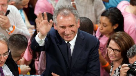 PARIS, FRANCE - APRIL 17:  Francois Bayrou attends French presidential candidate Emmanuel Macron campaign rally at Bercy Arena on April 17, 2017 in Paris, France.  (Photo by Sylvain Lefevre/Getty Images)
