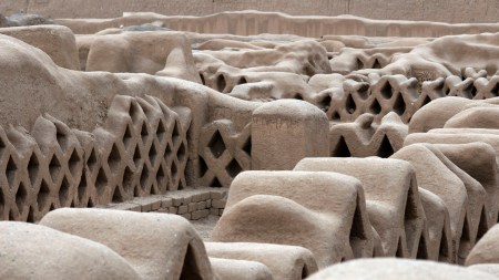 Adobe fishing net walls in temples area of Tschudi Palace, Chan Chan, near Trujillo, Peru. (Photo Sergi Reboredo/VW PICS/Universal Images Group via Getty Images)