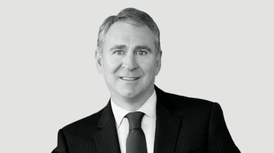 Black-and-white portrait of an older white man