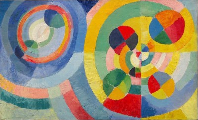 Robert Delaunay, Circular Forms, 1930, oil on canvas, 26 1/4 x 43 1/8 inches.
