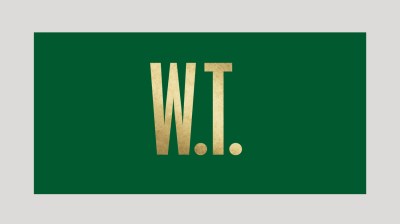 Text image of a gold 'W.T.' on a hunter green background.