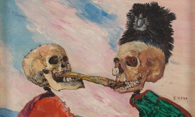 James Ensor, Skeletons Fighting Over a Pickled Herring, 1891