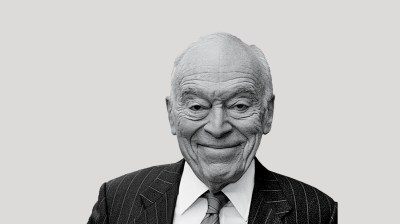 Black-and-white portrait of an older white man