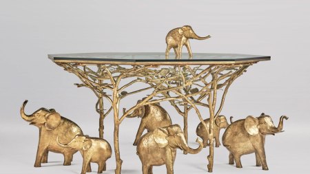 François-Xavier Lalanne’s 'Herd of Elephants in the Trees' Table (2001). The work belonged to Sydell Miller and is made of gold patinated bronze and glass. During an evening sale at Sotheby's New York in November 2024, the table hammered at $10 million, or $11.6 million with fees, well above its estimate of $4 million–$6 million.