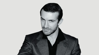 Black-and-white portrait of a young white man