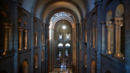 This photograph shows the nave of the Cathedral of Santiago de Compostela on June 15, 2023. Santiago de Compostela is one of the 13 Spanish cities classified as World Heritage by UNESCO. (Photo by MIGUEL RIOPA / AFP) (Photo by MIGUEL RIOPA/AFP via Getty Images)