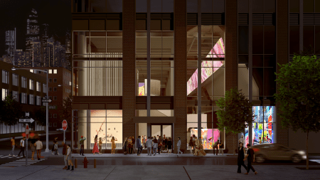 Exterior rendering of a forthcoming time-based artwork venue in Manhattan's Lower east Side