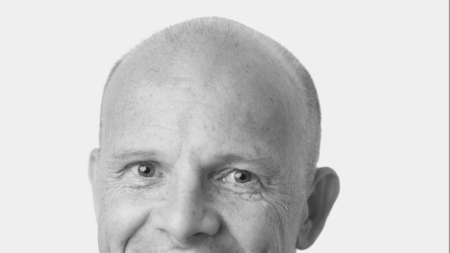 Black and white image of man.