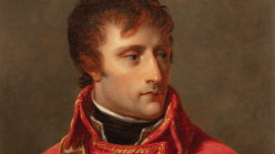 A painting of a man wearing a red coat.